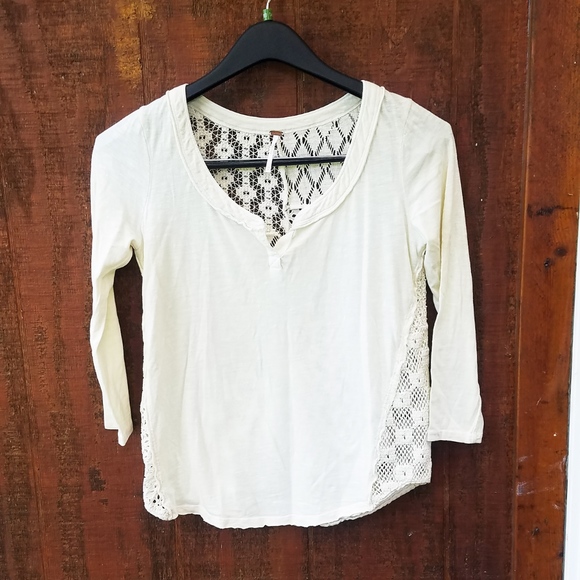 Free People ~ Cream ~ Crochet Back  ~ Size XSmall - Picture 2 of 4